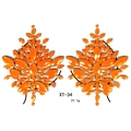 Detail of orange resin gemstone chest stickers with symmetrical patterns for festival makeup - XT-34 Orange Gemstone Patch / 18.5cm*14cm