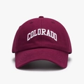 Casquette de baseball bordeaux classique avec broderie Colorado et sergé de coton - Réglable / Bordeaux