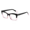 Classic square frames with black and translucent pink two-tone design for women - Black Pink Frame