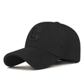 Cappellino da baseball nero classico con lettera C ricamata per uno stile casual - Regolabile / Nero con ricamo nero