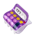 Cute purple translucent 123 hair claw clip with colorful polka dots and stars - Purple Calculator