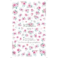 Pink rose and leaf nail art sticker F676 with geometric patterns and floral motifs - F676 (Rose Geometric)