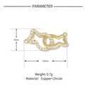 Tableau de paramètres du pendentif poissons dorés de 19 mm avec incrustation de zircon - YE026-2 Or Double Poisson