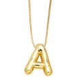 Collana dorata con pendente lettera A effetto 3D e catena veneziana lucida - Lettera A