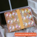 Set di 12 palline di Natale iridescenti da 6cm in scatola per decorare l'albero - Palline Iridescenti da 6cm (Set da 12)