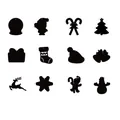 Tableau des tailles pour 12 formes de papier à gratter de Noël DIY avec mesures en mm - Style 6