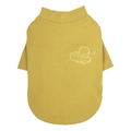 T-shirt pour chien en maille côtelée jaune moutarde avec broderie cœur Infinite Love - S / Jaune