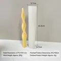 Spiral candle silicone mold set with yellow twisted candle and white cylinder mold - Long Wave Pillar H-0413