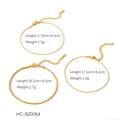 Detalle de pulseras de acero inoxidable dorado con cadenas de serpiente, cordón y cuentas - Juego de tres piezas de cadena de oro (HC-B20064)