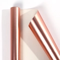 Matte rose gold aluminum gift wrapping paper roll with metallic brushed texture - Matte Rose Gold