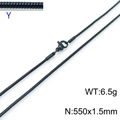 Black plated stainless steel snake chain necklace 550mm x 1.5mm with lobster clasp - Black 1.5mm Snake Chain (KN203745-Z)