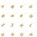 18K vergoldete 26 englische Ballon-Buchstaben-Halsketten mit funkelndem Zirkonia-Pavé - Buchstabe A / Gold