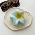 Plumeria flower hair claw clip in gradient blue and yellow candy colors for summer - Large / Gradient Blue