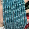 Blue-green natural stone abacus beads for DIY bracelets showing ice crack texture - 5*8mm (approx. 73 pcs/strand) / Blue Tourmaline Color
