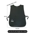 Waterproof dark green art apron vest with large pocket and sizing chart guide - One Size Vest Apron - Dark Green (Height 150-180cm)