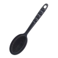 Silicone bath brush with long handle in black featuring dense bristles and hanging hole - Long Handle Style / Black