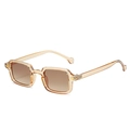 Gafas de sol cuadradas retro champagne con lentes degradadas en marrón - Montura Champán / Lentes Té