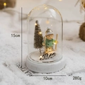 Christmas glass globe light featuring a skiing boy resin figurine and warm LED lights - Large Skiing Boy Style