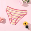 Slip da donna in cotone a coste a vita bassa con strisce colorate rosa giallo bianco - Arancione e Giallo