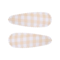 Paire de barrettes à cheveux à carreaux jaune et blanc avec bords festonnés - Pince Goutte à Bord Festonné (Lot de 2) / Gingham Jaune Vif