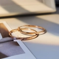 Minimalistische S925 Silber Creolen mit glänzender, facettierter Diamantschliff-Textur - Roségold