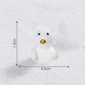 Miniature white resin bear figurine for DIY decor, measuring 1.3cm high and 0.9cm wide - 19# White Bear