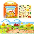 Reusable farm-themed jelly sticker book for toddlers with tractor and animal decals - Farm