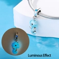 Lichtgevende blauwe zeepaardje bedel voor DIY-armbanden met nachtlichteffect - Lichtgevend Zeepaardje