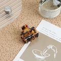 Elegant tortoise shell patterned square hair claw clip made of premium acetate material - Dark Leopard