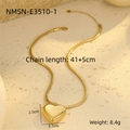 Detailed view of golden heart pendant necklace with chain length and size parameters - Standard Heart / Gold