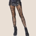 Collants résille noirs sexy pour femmes avec motif serpent et style punk gothique - Taille unique / Filet Classique Motif Serpent