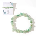 Bracciale elastico con pietre naturali verdi irregolari su cartoncino da esposizione - Verde Chiaro-Con Carta