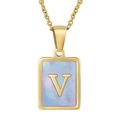Blue Shell Letter V Style (With Chain)