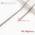 Catena piatta argento per borsa a tracolla con maglie 1.4x5.2x7.8mm per accessori moda - H8NK-1.4x5.2x7.8mm / Argento
