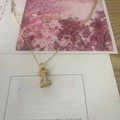Double-layered gold paperclip necklace with sparkling pave crystal letter I pendant - Letter I