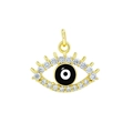 18K vergoldeter Evil Eye Anhänger mit Mikro-Zirkonia und schwarz-weißem Emaille-Detail - Schwarzes Auge