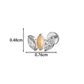 G23 titanium labret stud with three marquise-cut champagne gems in a flat back design - 1# Silver (Beige Opal)