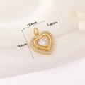 Colgante de corazón de oro con micropavé de circonitas, medida 15,4x19,5mm y 1,6g - Corazón de Circonita Giratorio (H-11649)