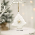 Decorazione albero di Natale in peluche bianco con fiocco di neve e dimensioni - Albero di Natale Bianco (B)