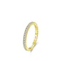 S925 sterling silver gold-plated ring featuring a full circle of pavé set zircons - US Size 5 / Gold