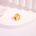 Gold cube bead with micro-paved zircon letter J for DIY jewelry making - Letter J / 9mm