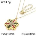 Collana con fiocco di neve dorato e strass colorati, peso 4.5g e catena lunga 45cm - Oro (KN290904-GC)