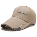 Cappellino da baseball beige chiaro con visiera lunga e ricamo Fashionline Sport - Regolabile / Cachi