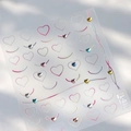 Colorful heart nail stickers with rhinestones and dotted lines variant TL-039 - TL039 Point Heart Shaped Drill Style
