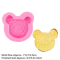 Pink silicone mold with bear head shape and finished sponge cake product display - 2# Toast / Pink