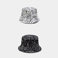 Cappelli a secchiello classici con stampa paisley in nero e bianco per lo stile outdoor - Double-face bianco e nero / M (56-58cm)