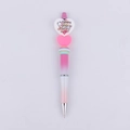 Nurse themed beadable pen with pink gradient barrel and heart shaped topper charm - Colorful Heart