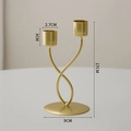 Modern double head gold metal candle holder minimalist nordic style 17cm height - Curved Candlestick Double Head - Gold