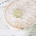 Christmas glitter lollipop hanging ornament with gold stripes and a white silk bow decoration - Gold 15cm Striped Lollipop / 1 Piece