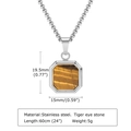 Met 60cm Ketting Zilver/Tijgeroog